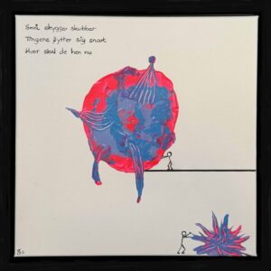 En person skubber til formerne, mens en anden søger at finde balance.