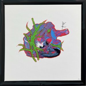 En ballerina danser let blandt abstrakte grene.